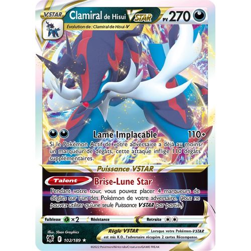 Pokémon - Clamiral De Hisui Vstar - 102/189 Set Astres Radieux Fr