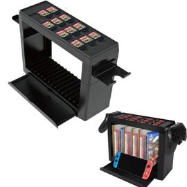 Support De Rangement Pour Console Nintendo Switch/Oled, Manettes Pro, Joy-Con, Avec Porte-Carte De Jeu À Cartouche 27 Emplacements
