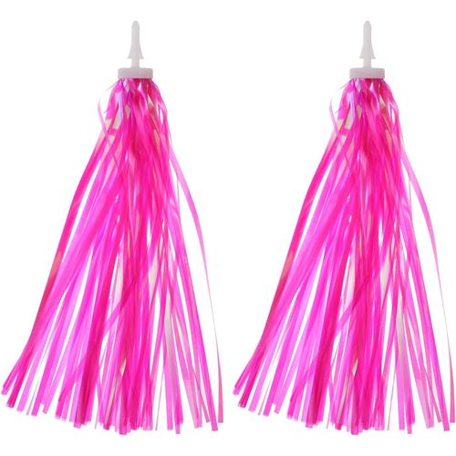 Kal-Rubans Guidon Vélo, Pompons Colorés Pour Guidon Trottinette, Accessoires Décoration Pour Filles Pour Vélo Tricycle, Rose Pink