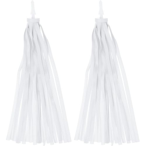 Kal-Rubans Guidon Vélo, Pompons Colorés Pour Accessoires Décoration Guidon Trottinette Pour Filles, Pour Vélo, Tricycle, Blanc