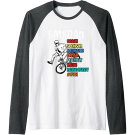 Kal-Homme Bmx Papa Coach Mécanicien Cycliste Bicyclette Freestyle Manche Raglan