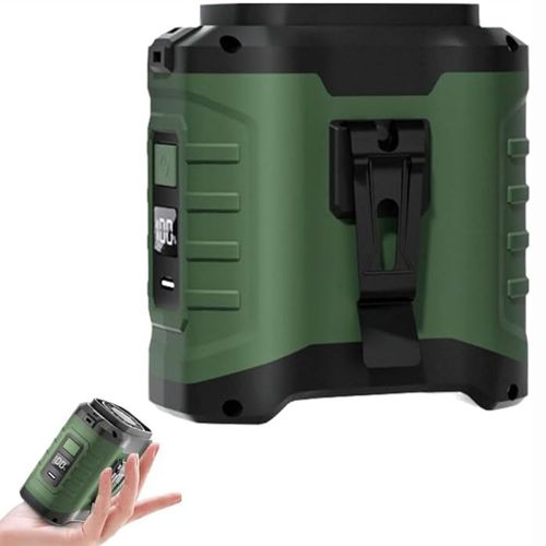 Ventilateur de taille Portable avec batterie externe 10000mAh,éclairage LED,ventilateur de cou suspendu,ventilateur USB à 5 vitesses,ventilateur de refroidissement à Clip pour - Type Green-10000mah #A