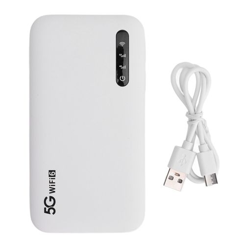 Hotspot Mobile WiFi 6 5G,prise en charge haute vitesse,16 appareils,6100mAh,routeur WiFi Portable avec emplacement pour carte SIM,pour téléphone et tablette - Type WHITE