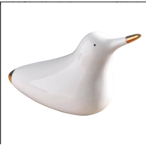 Statuette oiseau moderne en céramique émaillée.