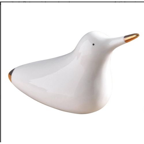 Statuette oiseau moderne en céramique émaillée.