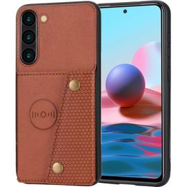 Compatible Avec Coque Samsung Galaxy S23, Etui En Cuir De Téléphone Avec Emplacement De Cartes Coque+Film De Protection D?Écran Téléphone Portable Stand Housse-Marron