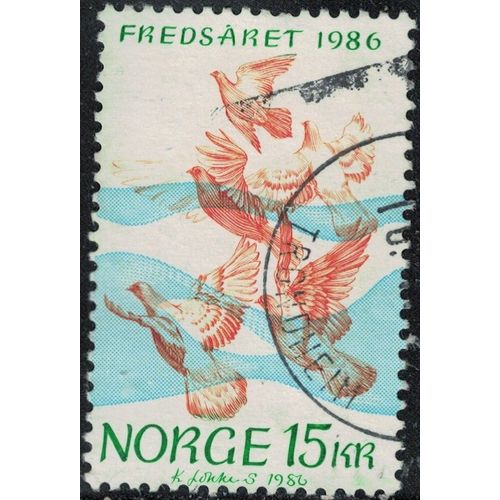 Norvège 1986 Oblitéré Used Année Internationale De La Paix Colombes De La Paix Y&t No 914 Su