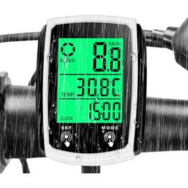 Kal-Compteur De Vélo, Compteur Vitesse Velo, Avec Écran Lcd Multifonction Rétroéclairé, 19 Fonctions Ip65 Étanche Ordinateur De Vélo, Compteur De Vitesse Velo Et Compteur De Kilomètres Vtt