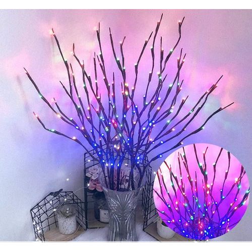 Kal-6 Pack Twig Lampe À Piles Led Allumé Saule Branches Vase Remplisseurs Utiliser Pour La Décoration De Fête À La Maison De Noël Intérieur Extérieur