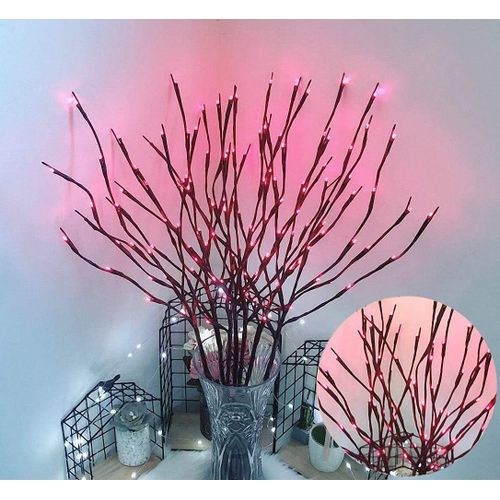 Kal-6 Pack Twig Lampe À Piles Led Allumé Saule Branches Vase Remplisseurs Utiliser Pour La Décoration De Fête À La Maison De Noël Intérieur Extérieur