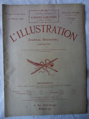 Hebdomadaire L Illustration N°4277 Du 21 02 1925