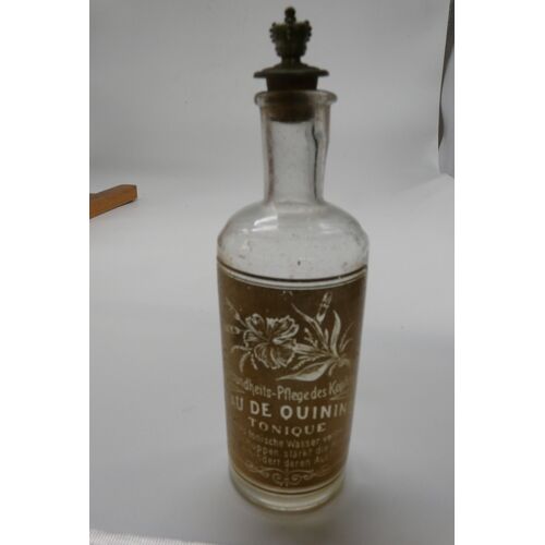 Flacon Vide D'eau De Quinine Tonique Pour Cheveux Debut Xxe