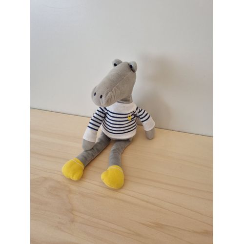 Doudou Crocodile Gris Marin Obaibi