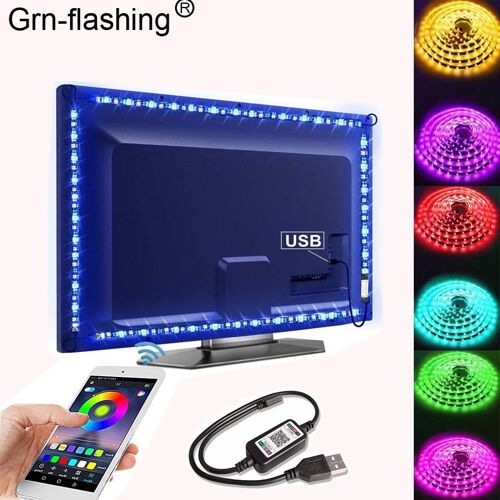 Bande lumineuse colorée à LED SMD 5050, 5v dc, Bluetooth, USB, rvb, rétro éclairage de la télévision, de l'ordinateur, de la chambre à coucher, du salon