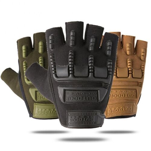 Gants Militaires Sans Doigts Pour Hommes, Pour Le Travail En Plein Air, La Chasse, Tactiques, Antidérapants, Pour La Conduite De Vélo, Moto