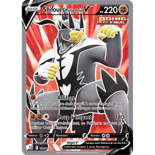 Pokémon - Shifours Poing Final V - 150/163 Set Styles De Combat Fr