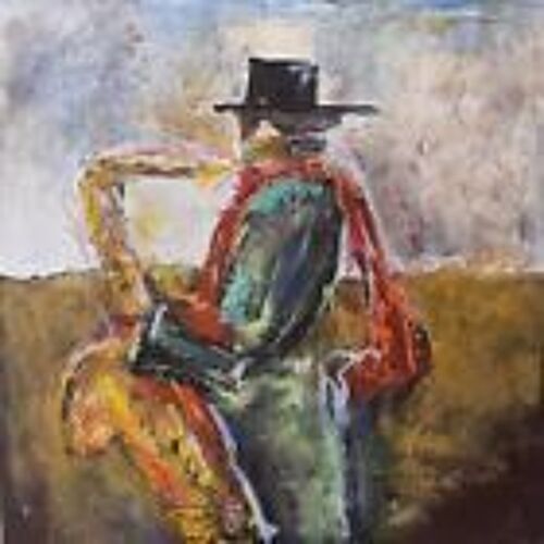 Toile Peinture Tableau Musiciens Jazz Musique 80x80cm -"Gato" Barbieri Par Arena