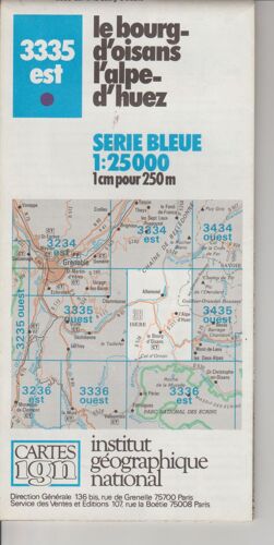 Carte Ign Le Bourg D'oisans L'alpe D'huez 3335 Est 1:25 000