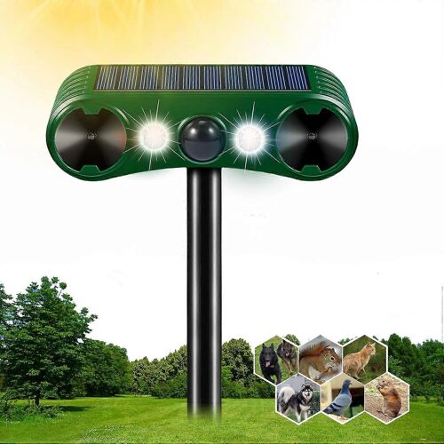 Répulsif À Ultrasons Pour Chats, Répulsif Solaire Pour Chats, 2 Modes, Répulsif D'extérieur Étanche Avec Lumière Led Et Détecteur De Mouvement, Répulsif Pour Animaux Pour Chats