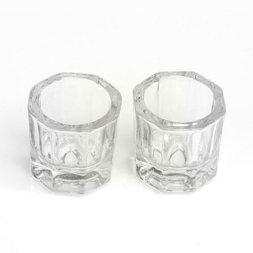 Verre À Ongles En Cristal Acrylique, 2 Pièces, Équipement, Pot À Ongles, Art, Verre, Liquide, Coupe Octogonale, Mini Outil En Cristal Y1u2 