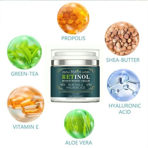 Crème Hydratante Pour Le Visage, Rétinol, Vitamine E, Collagène, Rides, Acné, Acide Hyaluronique, Anti-Vieillissement, Sérum, Retin M1q H9l4 