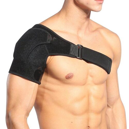 Attelle D'épaule Respirante, Support De Stabilité Noir Pour Épaule Gelée, Convient À La Poitrine De 32 À 43 Pouces, Légère Avec Coussinet De Pression 