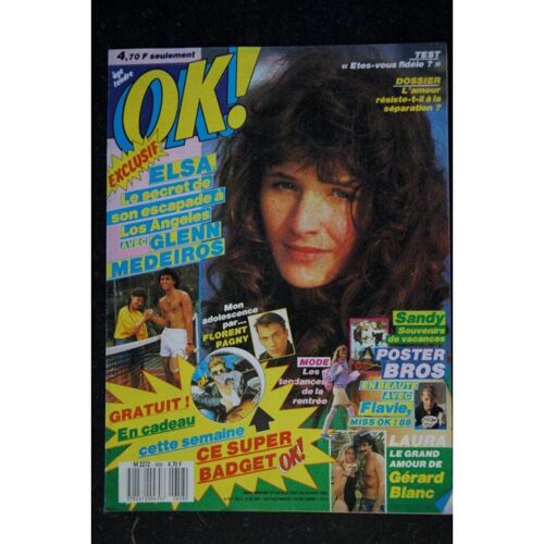 Ok ! Âge Tendre 658 Elsa Glen Medeiros Florent Pagny Bros Gérard Blanc