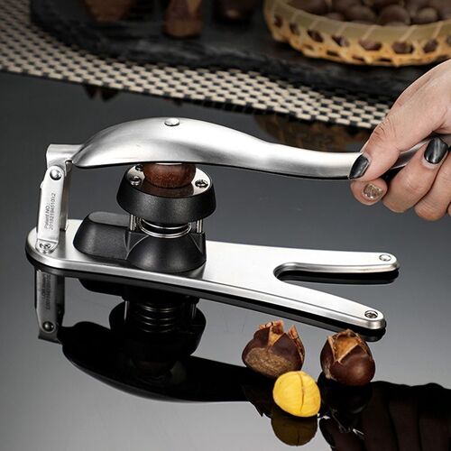 Pince Rapide 2 En 1 En Acier Inoxydable, Ustensile De Cuisine En Forme De Casse-Noisette En Métal