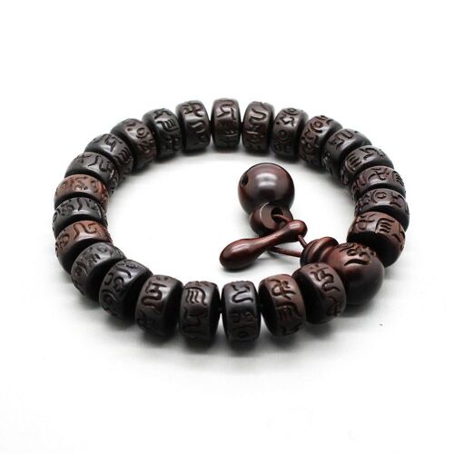 Bracelet De Prière Bouddhiste Tibétain Mala, Perles En Bois De Pêche Sculptées À La Main, De Grande Taille 15mm, Pour La Méditation, Livraison Gratuite 
