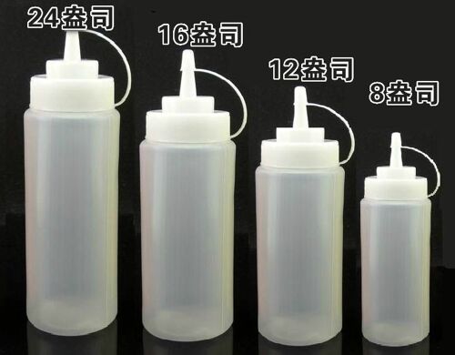Bouteille À Presser En Plastique De 16 Oz, Pot De Sauce Pour Salade, Bouteille De Sauce Au Chocolat, Bouteille De Confiture De 480ml 