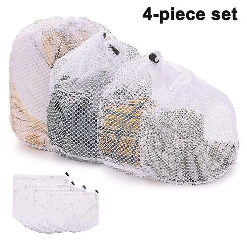 Sacs à linge délicats avec cordon de serrage, 4 sacs à linge, sacs de lavage en machine pour le linge, les soutiens-gorge, la lingerie, les chemisiers et le rangement de voyage