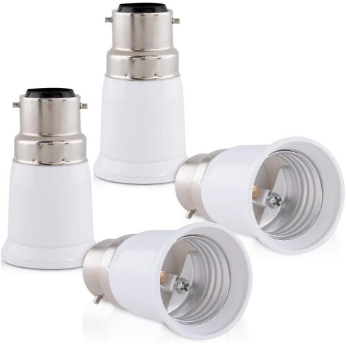 Adaptateur De Douille 4x - B22 Vers E27 - Adaptateur De Douille À Baïonnette Pour Ampoule Led Halogène,