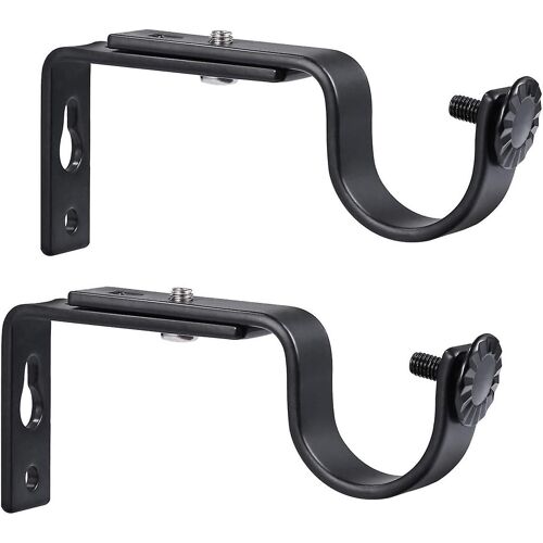 Supports de tringle à rideaux réglables 18-22 mm (noir), 2 pièces