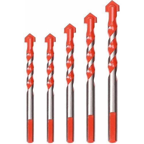 Lot de 5 forets pour carrelage en verre, foret en céramique, foret diamanté, foret pour carrelage, 6 mm, 8 mm, 10 mm, 12 mm Forets multi-matériaux pour céramique, béton