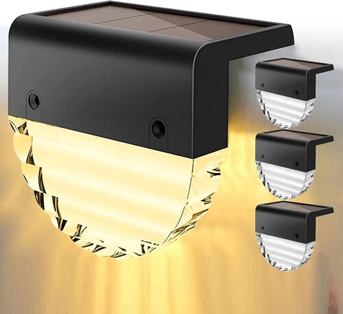 Lot De 4 Lampes Solaires Sans Fil Pour Allée De Jardin, Terrasse, Escaliers, Terrasse