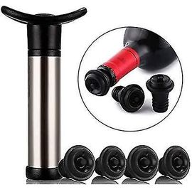 Pompe À Vin En Acier Inoxydable, Pompe À Vide Pour La Conservation Du Vin, Pour Éliminer L'air, Avec 4 Bouchons