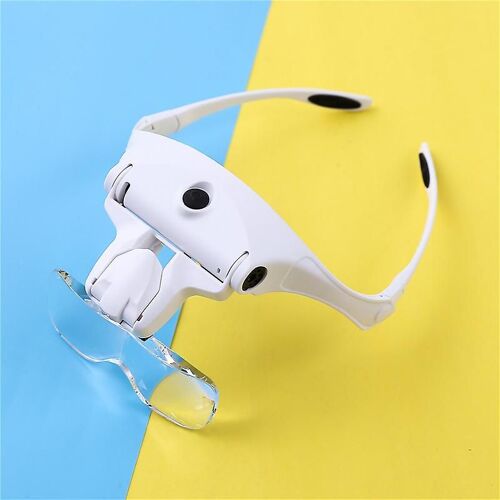 Loupe Serre-Tête, Loupe Mains Libres Pour Horloger Avec Lumière, Loupe Casque Avec Lumière Led