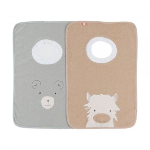 Lot 2 Bavoirs Éponge Funny - Fluffy Orso & Lily