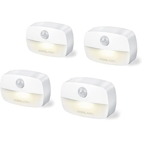 Veilleuse LED avec détecteur de mouvement, blanc chaud, fonctionne à piles, convient pour chambre à coucher, chambre de bébé, salle de bain, toilettes, escaliers, cuisine, Ha