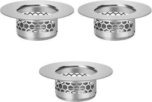 Pack de crépine d'évier en acier inoxydable, crépine de vidange universelle, crépine d'évier de douche, convient aux drains de salle de bain, aux drains de lavabo et à l'évier de cuisine D