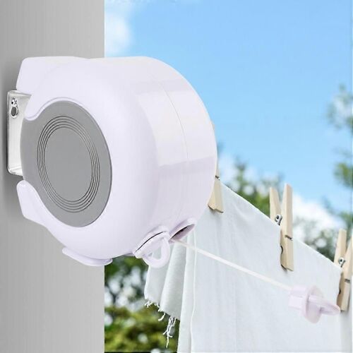 Étendoir à linge rétractable d'extérieur, étendoir mural extensible de 13 m avec 2 cordes à linge, pour salle de bain, balcon, jardin, voyage, intérieur