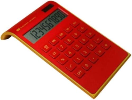 Calculatrice électrique pour bureau à domicile avec écran LCD incliné à 10 chiffres (rouge)