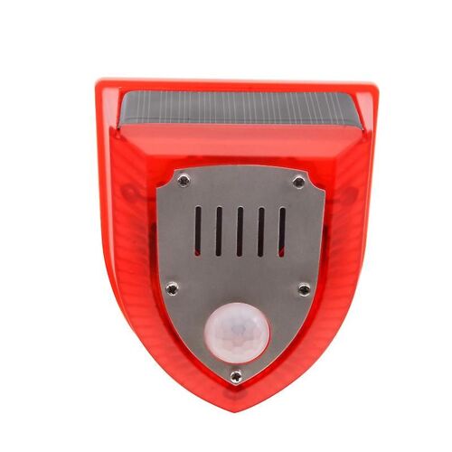 Alarme De Sécurité Solaire, Son Stroboscopique, Aboiements De Chien, Lampe D'avertissement Pour Extérieur, 95 X 80 Mm