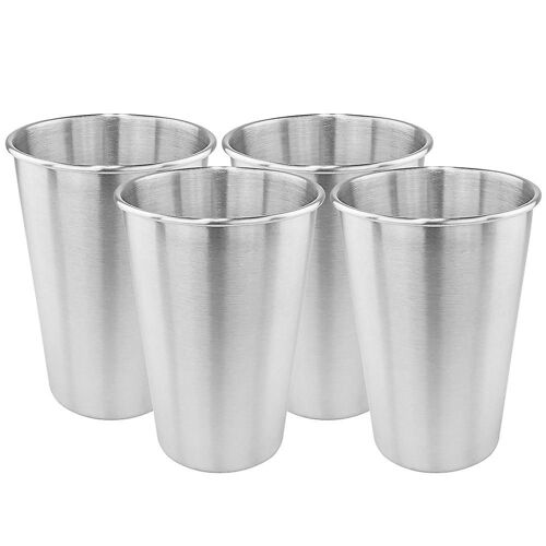 Gobelets Isothermes En Acier Inoxydable Avec Couvercle Et Double Paroi (Lot De 4)