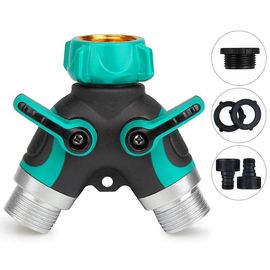 Robinet d'eau à double passage, raccord de dérivation de type Y pour jardin domestique, entrée à deux voies