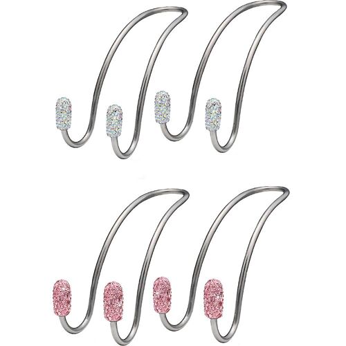 Lot De 4 Crochets De Rangement Multifonctions En Acier Inoxydable Avec Incrustations De Diamants Pour Siège De Voiture