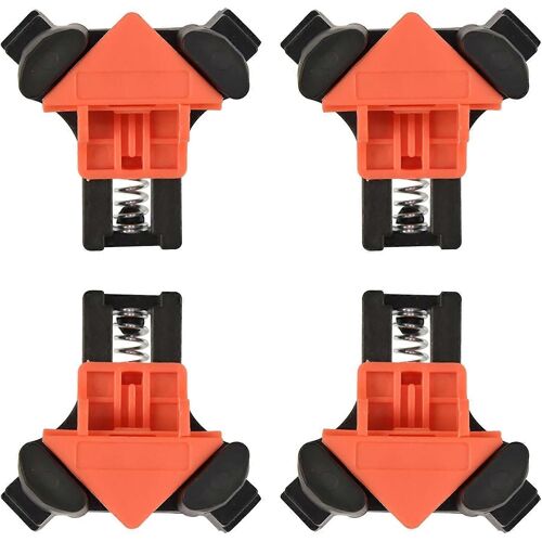 Serre-joints d'angle, serre-joints à angle droit, pour la construction de caisses en bois, cadres, boîtes aux lettres, tiroirs de commode, armoires, 4 pièces, 90 degrés