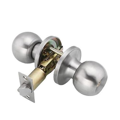 2 x Poignée de porte, Serrure à bouton rond Serrure de porte, Serrure à clé, Taille du loquet 60/70 mm
