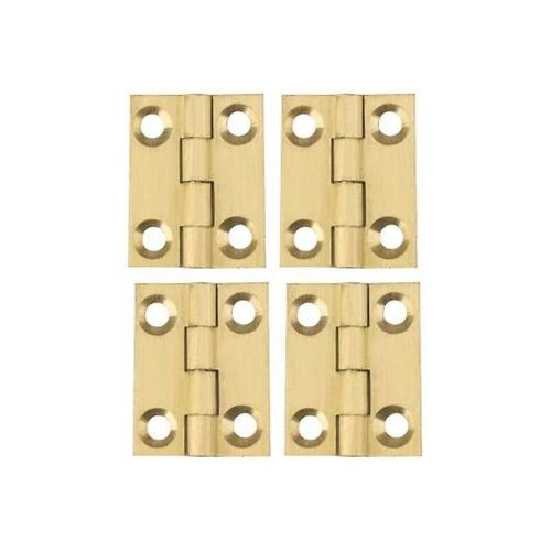 Charnières en cuivre - Mini charnières pliantes, charnières pour tiroirs, armoires, portes, or, 25 x 20 mm - 4 pièces