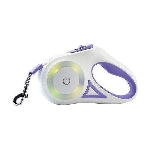 Nouvelle Laisse Lumineuse Pour Chien, Laisse Rétractable Automatique Pour Chien, Laisse Violette Pour Chien De 3 M